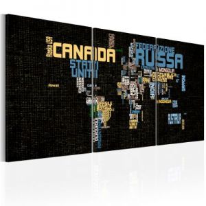 Obraz - Italian map of the World on texture background