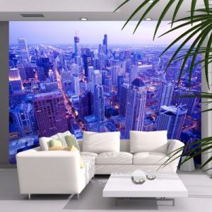 Fototapeta - Nieśmiałe światła Chicago o zmroku