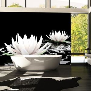 Fototapeta - Water lilies on the abstract surface