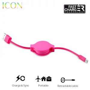 KABEL POŁACZENIOWY MICRO USB ZWIJANY 4 KOLORY