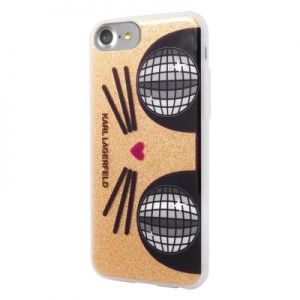 ETUI iPHONE 7 CASE ZŁOTY KOT KARLA LAGERFELDA