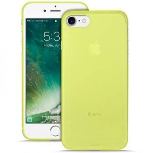 PURO Ultra Slim \\"0.3\\" Cover - Zestaw etui + folia na ekran iPhone 7 (limonkowy)