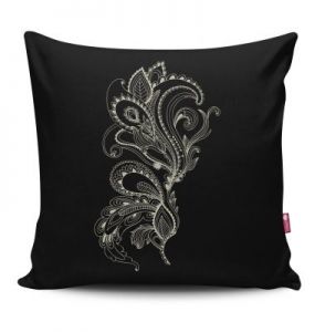 PODUSZKA Z AZTECKIM WZOREM CZARNO-BIAŁA 40CM