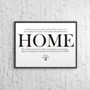 Plakat dekoracyjny 50x70 cm HOME biały DS-PL12-0