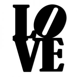 Napis na ścianę LOVE czarny LO2-1